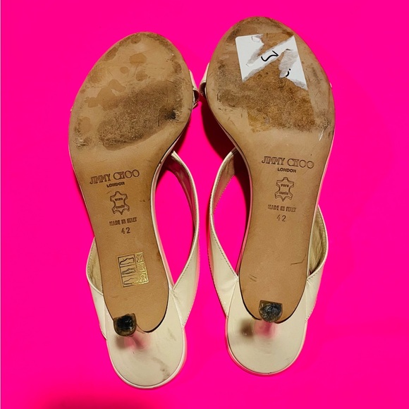 Jimmy Choo London Women’s Beautiful Slip On Stiletto White Heels Size 42 - Picture 6 of 7